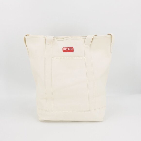 Kenzo Boke Flower Floral Logo Shopper Shoulder Tote Bag White - Picture 8 of 12